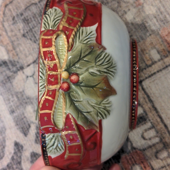 Fritz and Floyd Damask Holiday Bowl - Picture 2 of 4